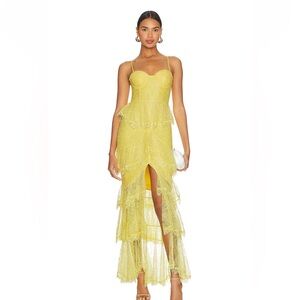 Revolve Majorelle Zelda Fitz Gown in Lemon Yellow